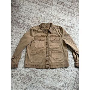 Goodthreads Men's Relaxed Chino Button Front Chore Jacket Camel Size XL NWOT